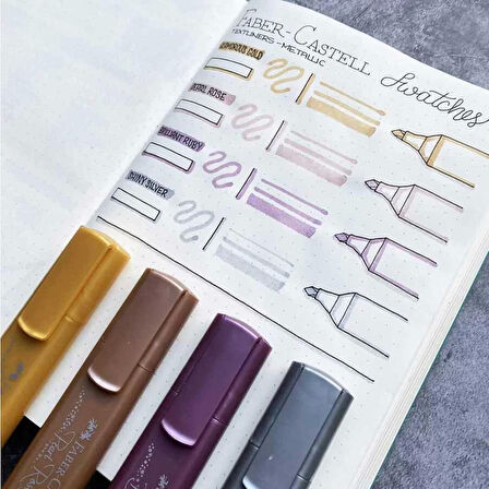 Faber Castell Fosforlu Kalem 46 Metalik Gümüş Shinny Silver