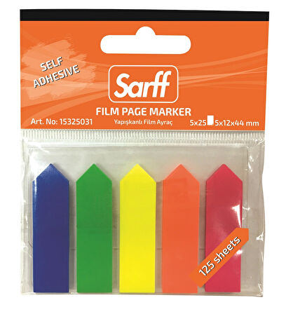 SARFF 5X12X44MM FOSFORLU RENKLER FİLM AYRAÇ(5X25) - 25YP