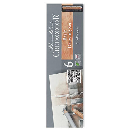 Cretacolor Basic Drawing Set Temel Çizim Kalemleri 6lı Metal Kutu 40006