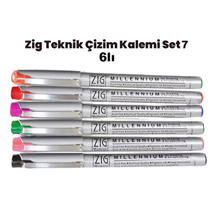 Zig Teknik Çizim Kalem Set 7 6lı 0,8mm