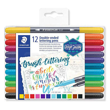 Staedtler Brush Lettering Çift Taraflı Fırça Uçlu Kalem 12li 3004 TB12
