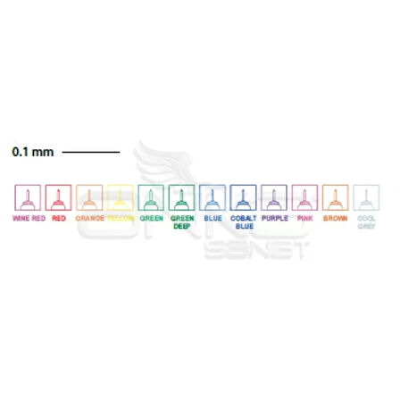 Touch Liner Teknik Çizim Kalemi 12li Set Renkli SH4301205