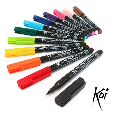 Sakura Koi Coloring Brush Pen Fırça Uçlu Kalem 12li Set