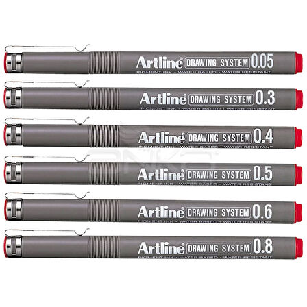 Artline Drawing System Teknik Çizim Kalemi Kırmızı