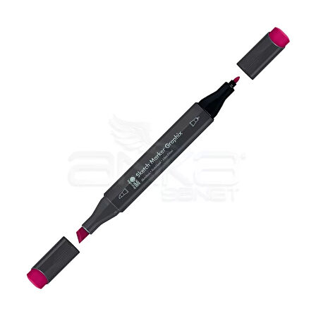 Marabu Graphix Sketch Marker Çift Uçlu Kalem 937 Cadmium Red Middle