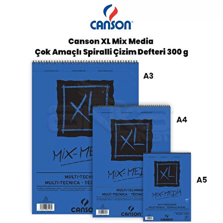 Canson XL Mix Media Çok Amaçlı Spiralli Çizim Defteri 300g