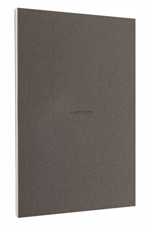 LATON VİİLEA A5 PREMİUM TERMO DERİ YUMUŞAK KAPAK PVC A5 KAYDIRICI ÇANTA,PVC A6 YAPIŞTIRICI CEP DEFTER 14x21cm 96 SAYFA KOYU GRİ