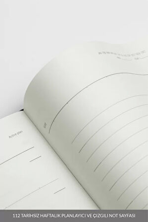 LATON UNELMA A5 TARİHSİZ PLANLAYICI PREMİUM TERMO DERİ YUMUŞAK KAPAK DEFTER 14x21cm 160 YAPRAK KOYU GRİ