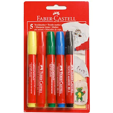 FABER-CASTELL T-SHİRT BOYAMA KALEMİ 5 RENK (159505)