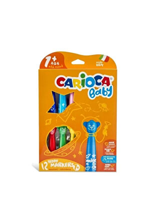 CARİOCA 42816 TEDDY KEÇELİ KALEM SÜPER YIKANABİLİR 12 RENK