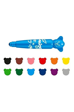 CARİOCA 42816 TEDDY KEÇELİ KALEM SÜPER YIKANABİLİR 12 RENK