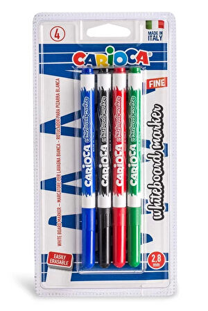 CARİOCA 43231 BEYAZ TAHTA KALEMİ 2.8mm 4 RENK BLİSTER