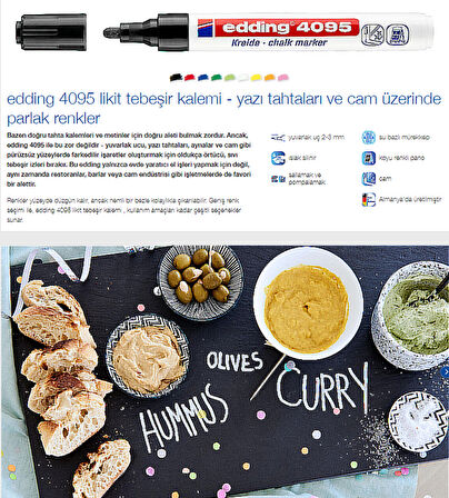EDDİNG 4095 LİKİT TEBEŞİR VE CAM KALEMİ SİYAH