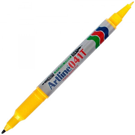 ARTLİNE EK-041T İKİ UÇLU PERMANENT MARKÖR SARI