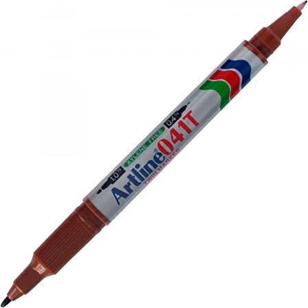 ARTLİNE EK-041T İKİ UÇLU PERMANENT MARKÖR KAHVE