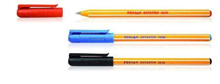 PENSAN 1010 OFİSPEN TÜKENMEZ KALEM 1.0 KIRMIZI