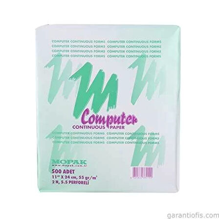 Mopak 2 Nüsha 5,5 Perforfajlı 11x24 Sürekli Form Bilgisayar Kağıdı (500 lü)