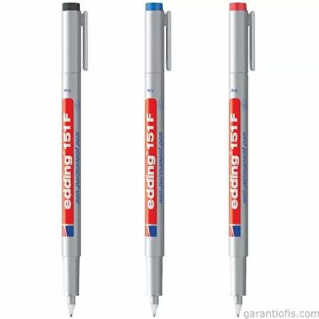 Edding 151 F Siyah Asetat Kalemi (Silinebilir Mürekkep)