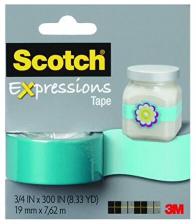 3M Scotch Turkuaz Mavi Renkli Dekoratif Bant (19mmx7,62m)