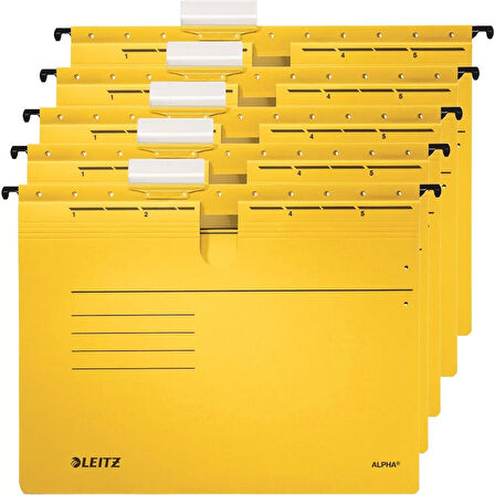 Leitz 1984 Alpha Sarı Telli Askılı Dosya (5 li Paket)