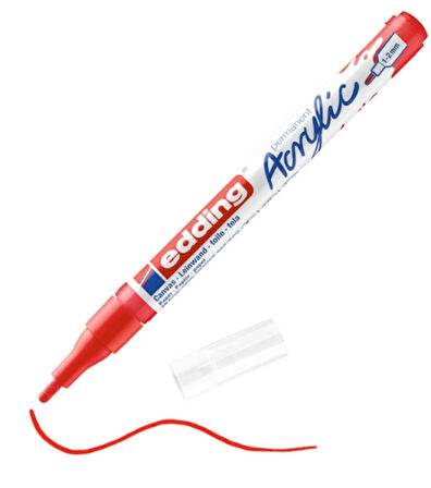 EDDİNG ED5300902 AKRİLİK MARKÖR İNCE UÇLU 1.0-2.0mm TRAFİK KIRMIZISI