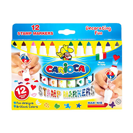 CARİOCA 42240 STAMPERELLO KEÇELİ KALEM+DAMGA 12 RENK