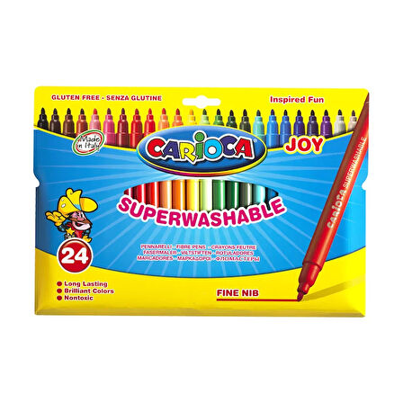CARİOCA 40570 JUMBO SÜPER YIKANABİLİR KEÇELİ KALEM 24 RENK