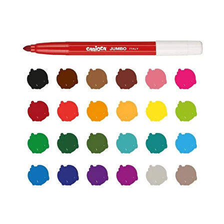 CARİOCA 40570 JUMBO SÜPER YIKANABİLİR KEÇELİ KALEM 24 RENK