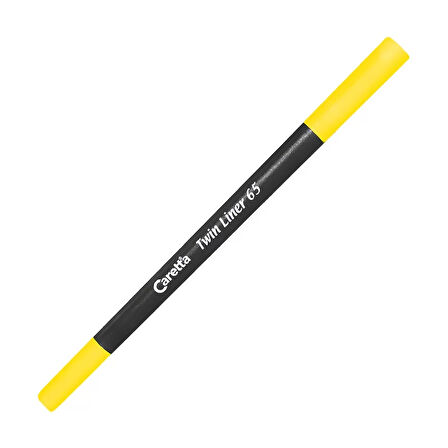 CARETTA 65-41 ÇİFT UÇLU KEÇELİ KALEM 0.4-1mm FOSFORLU SARI