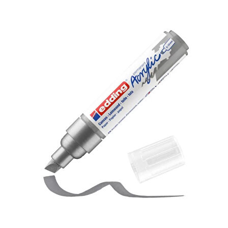 EDDİNG ED5000923 AKRİLİK MARKÖR KALIN UÇLU 5.0-10.0mm GÜMÜŞ
