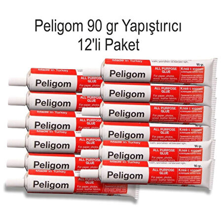 Pelikan Peligom Kuvvetli Sıvı Yapıştırıcı 90 gr - Metal Tüp 12 li Paket