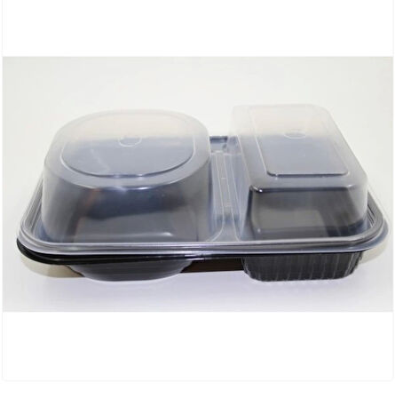 2 Bölmeli Hamburger Kabı Set - V410 ( 50 Adet )