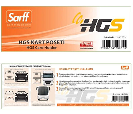 SARFF 12x4CM HGS KART POŞETLERİ - 25ADET