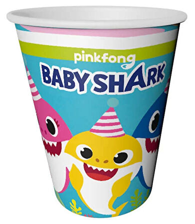 Baby Shark Partisi Karton Bardak 8 Adet