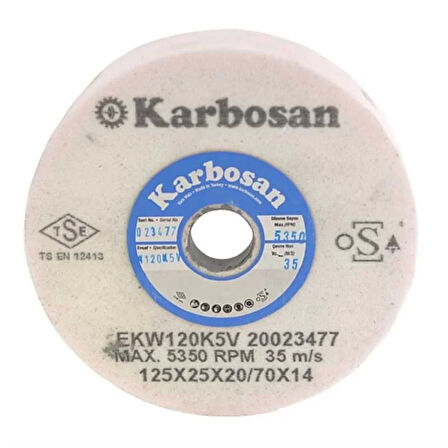 Karbosan Hızar Makinesi İçi Çukur Bileme(Zımpara) Taşı 125X25X20-70X14