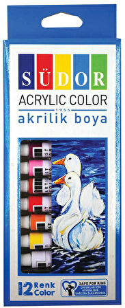 Südor Akrilik Boya Seti 9 ml 12 Renk Tüp