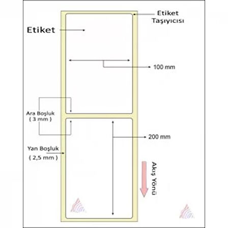 TERMAL BARKOD ETİKETİ 200X100 200´ LÜ