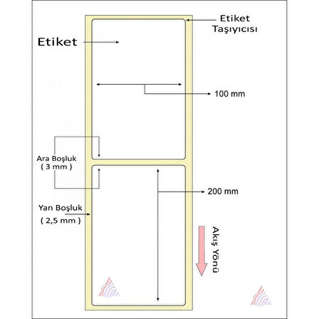 KUŞE BARKOD ETİKETİ 200X100 200´LÜ