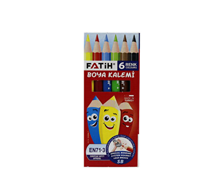 FATİH 6 RENK YARIM BOY KURU BOYA 33006