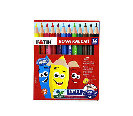 FATİH 12 RENK 1/2 YARIM BOY KURU BOYA 33012