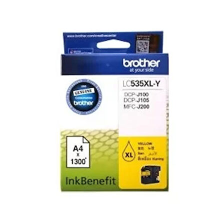BROTHER LC535XLY DCP-J105 & MFC-J200 SARI KARTUS 1300 SAYFA