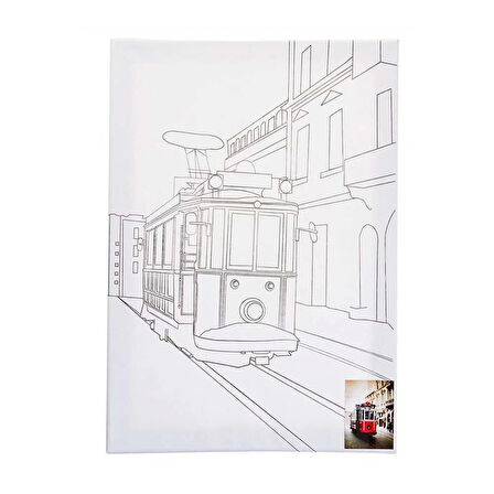 Ceoart Desenli Tuval (Taksim Treni, Ayasofya, Galata, Kız Kulesi) 35X50  Ceo-Tu0002