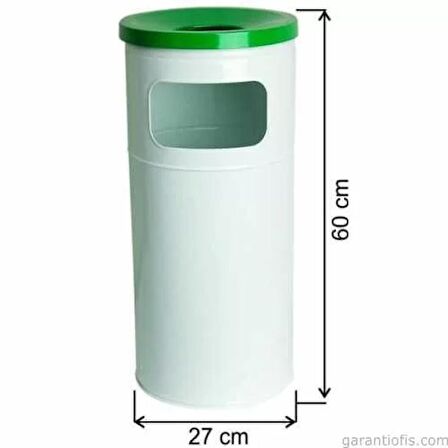 Garanti Metal 1706 Boyalı Bahçe Tipi Çöp Kovası (34 Litre)