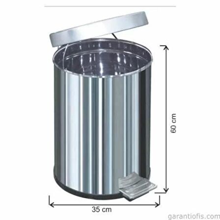 Garanti Metal 1052 Pedallı Çöp Kovası (60 Litre)