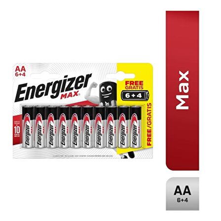 ENERGİZER MAX ALKALİN AAA KALEM PİL 6+4LÜ (BP10)