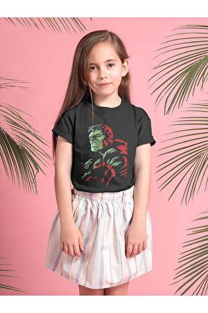 Tasarım Hulk Baskılı Unisex Avengers Film Çocuk Tişört (1-12 YAŞ)