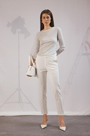 DeFacto Klasik Chino Kumaş Pantolon Normal Bel Basic Düz Cepli Bilek Boy C1429AX25SPWT32