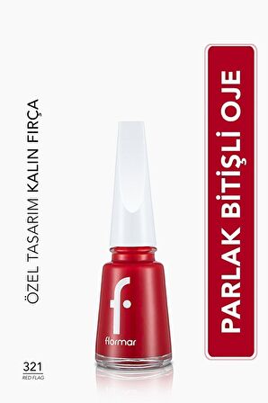 Flormar Klasik Parlak Bitişli Yüksek Pigmentli Oje - Nail Enamel- 321 Red Flag New- 8682536035903