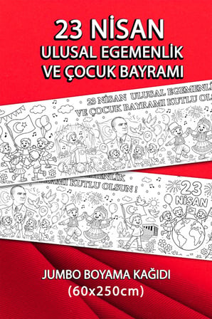 Jumbo 23 Nisan Dev boyama Kağıdı 60cm x 250cm