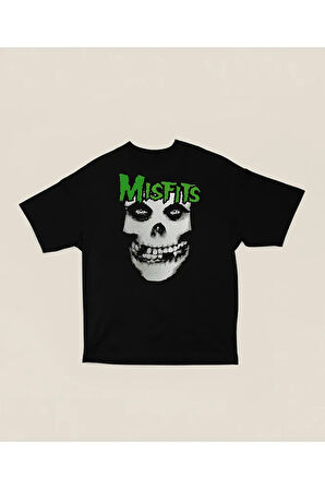Misfits Müzik Grubu Baskılı Unisex Oversize Tişört